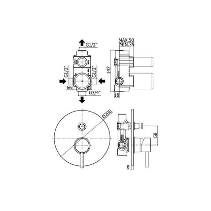 Miscelatore doccia ad incasso serie Stick modello SK015ST 2 utenze steel looking Paffoni by CeramicStore | Lo specialista del tuo bagno