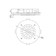 Soffione ad incasso tondo in acciaio inox 304L spazzolato 30 cm modello Wellness di Tubico