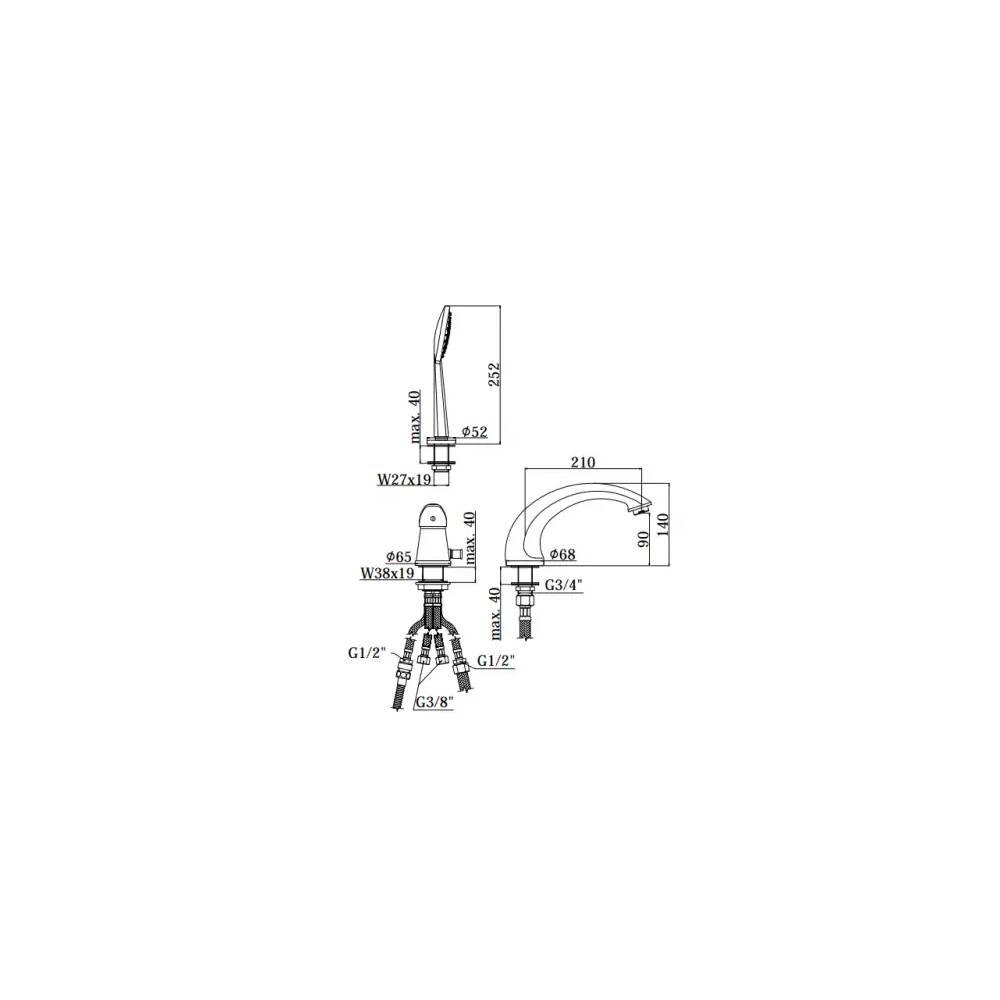 Miscelatore bordo vasca a 3 fori serie Duemila Paffoni - Cromato by CeramicStore | Lo specialista del tuo bagno