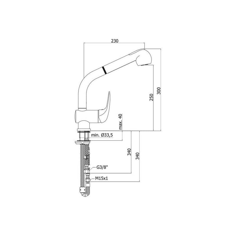 Miscelatore lavello con canna orientabile e doccia estraibile serie Duemila Paffoni - Cromato by CeramicStore | Lo specialista del tuo bagno