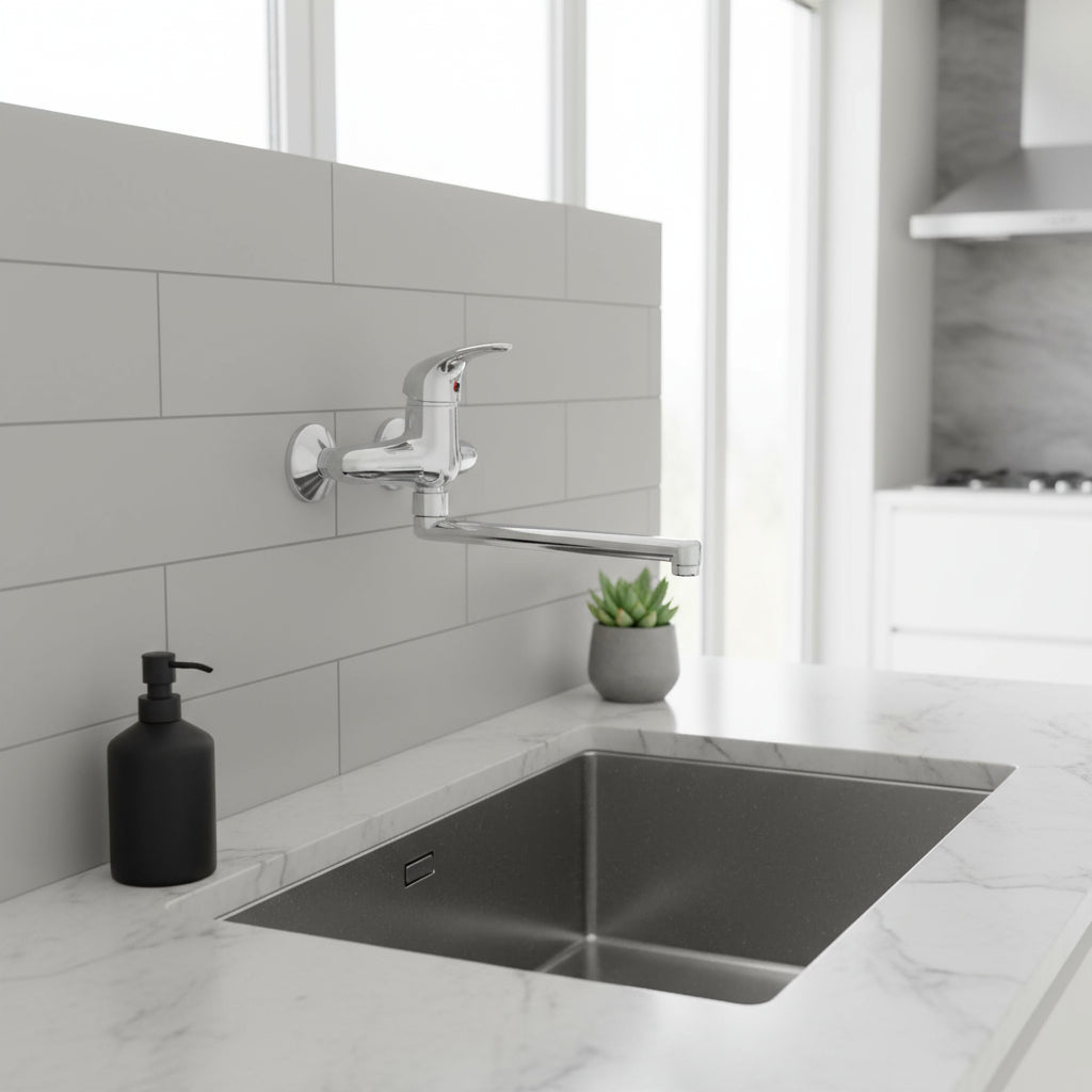 Miscelatore cucina a parete serie Nettuno Due modello ND161CR cromo Paffoni by CeramicStore | Lo specialista del tuo bagno