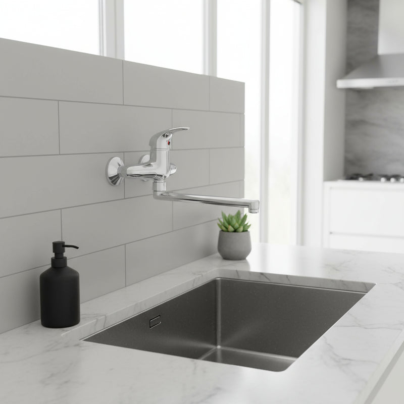 Miscelatore cucina a parete serie Nettuno Due modello ND161CR cromo Paffoni by CeramicStore | Lo specialista del tuo bagno
