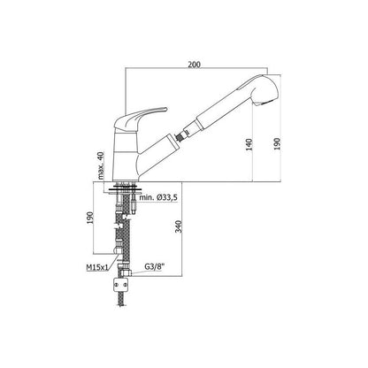 Miscelatore cucina serie Nettuno Due modello ND183CR cromo Paffoni by CeramicStore | Lo specialista del tuo bagno