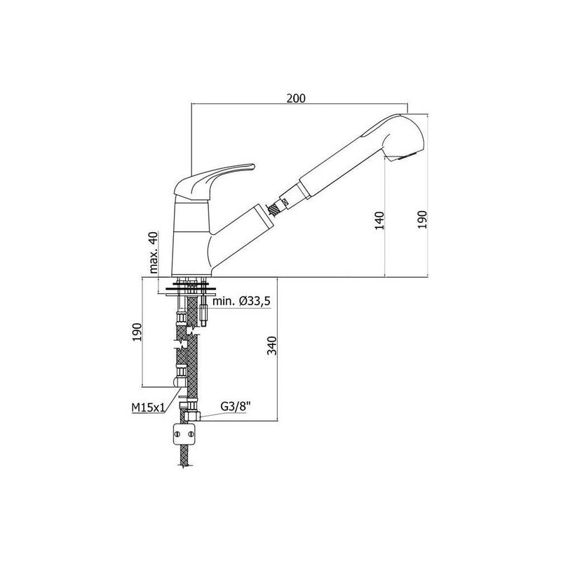 Miscelatore cucina serie Nettuno Due modello ND183CR cromo Paffoni by CeramicStore | Lo specialista del tuo bagno
