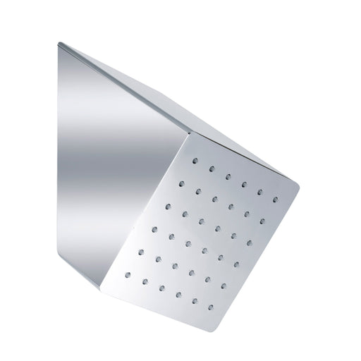 Soffione a muro inclinato in acciaio 304L spazzolato modello Wellness di Tubico
