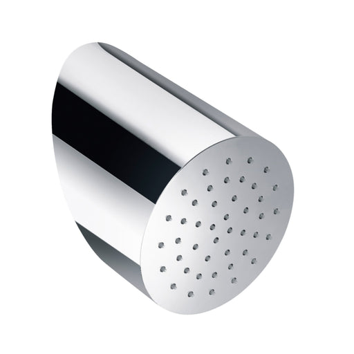 Soffione a muro tondo inclinato in acciaio 304L spazzolato modello Wellness di Tubico