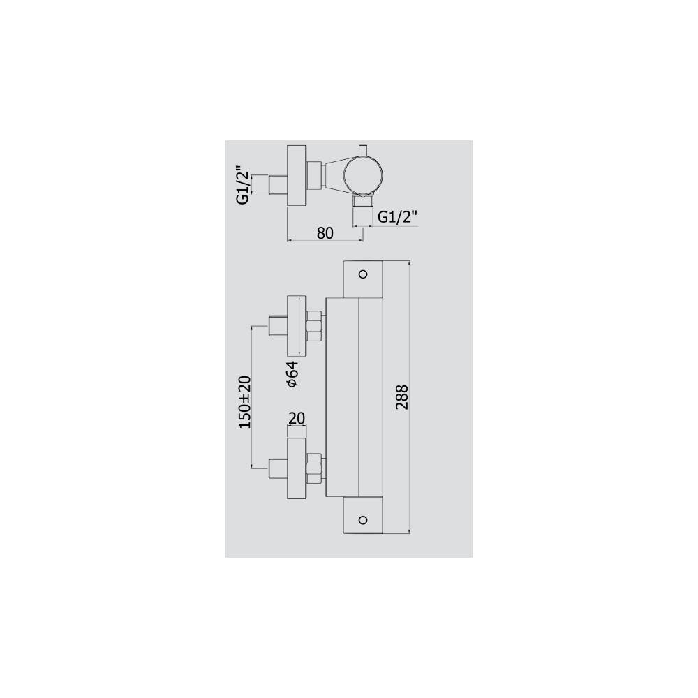 Miscelatore termostatico doccia serie Light modello LIQ468CR Cromo Paffoni by CeramicStore | Lo specialista del tuo bagno