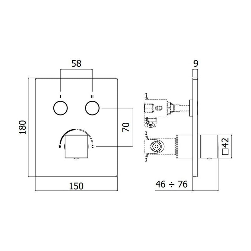 Miscelatore incasso doccia serie Compact Box modello CPM518CR cromo Paffoni by CeramicStore | Lo specialista del tuo bagno