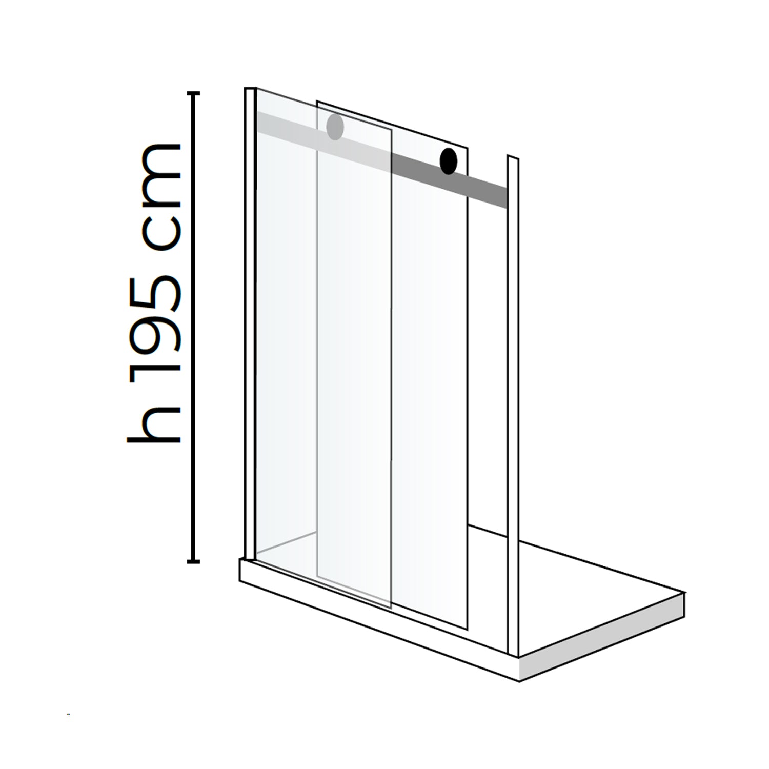 Porta doccia Alicudi un'anta scorrevole 120cm cristallo trasparente 8mm h195 profilo argento Made in Italy by CeramicStore | Lo specialista del tuo bagno