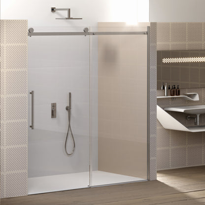 Porta doccia Alicudi un'anta scorrevole 120cm cristallo trasparente 8mm h195 profilo argento Made in Italy by CeramicStore | Lo specialista del tuo bagno