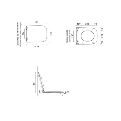 WC sospeso Ceramica Catalano serie Green 55 con sedile Soft-Close