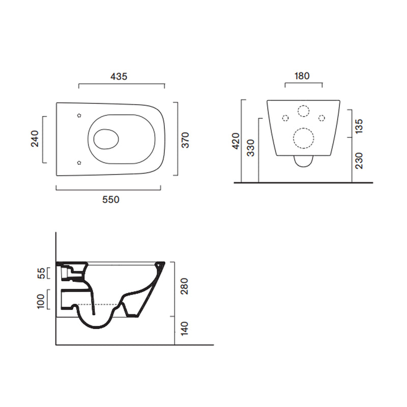 Sanitari Sospesi Ceramica Catalano serie Green 55x37 WC Silentech