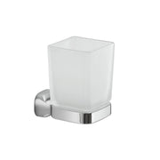 Portaspazzolini a parete in Acciaio Inox e Vetro Satinato Gedy serie Stelvio - Cromato