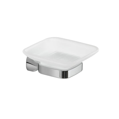 Portasapone a parete in Acciaio Inox e Vetro Satinato Gedy serie Stelvio - Cromato by CeramicStore | Lo specialista del tuo bagno