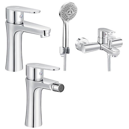 Set Miscelatori lavabo bidet con pilette e vasca con doccetta serie Elizabeth Lizzy Cromo by CeramicStore | Lo specialista del tuo bagno