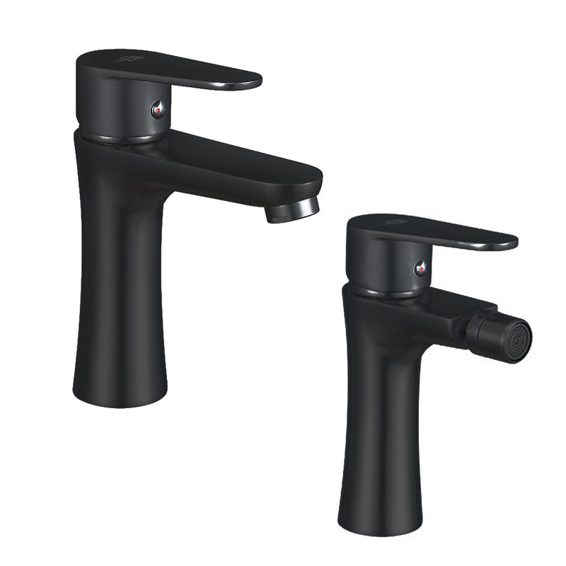 Set Miscelatori lavabo e bidet con pilette serie Elizabeth Nero Opaco by CeramicStore | Lo specialista del tuo bagno