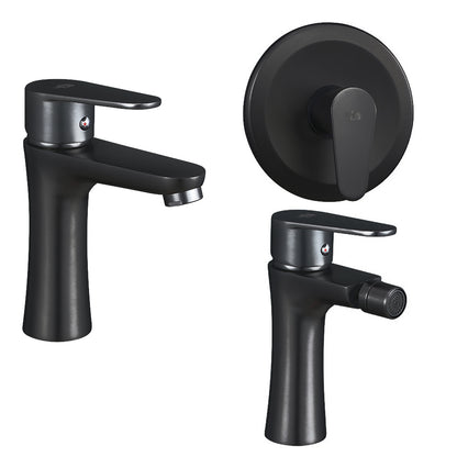 Set Miscelatori lavabo bidet con pilette e incasso doccia serie Elizabeth nero opaco by CeramicStore | Lo specialista del tuo bagno