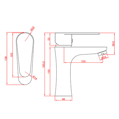 Set Miscelatori lavabo bidet con pilette e vasca con doccetta serie Elizabeth nero opaco by CeramicStore | Lo specialista del tuo bagno