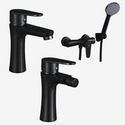 Set Miscelatori lavabo bidet con pilette e esterno doccia con doccetta serie Elizabeth Nero opaco by CeramicStore | Lo specialista del tuo bagno