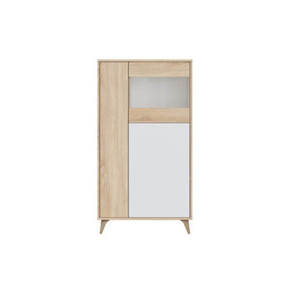 Mobile con vetrina con 3 ante e ripiani interni - Rovere canadian/Bianco artic by CeramicStore | Lo specialista del tuo bagno