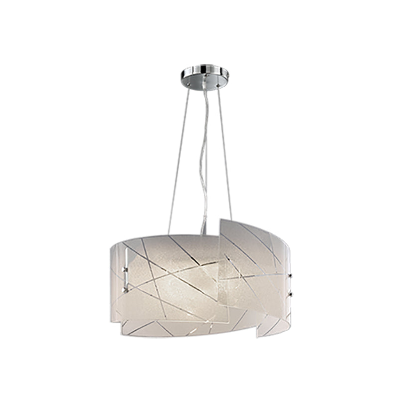 Lampada a sospensione con righe trasparenti modello Sandrina - Bianco by CeramicStore | Lo specialista del tuo bagno