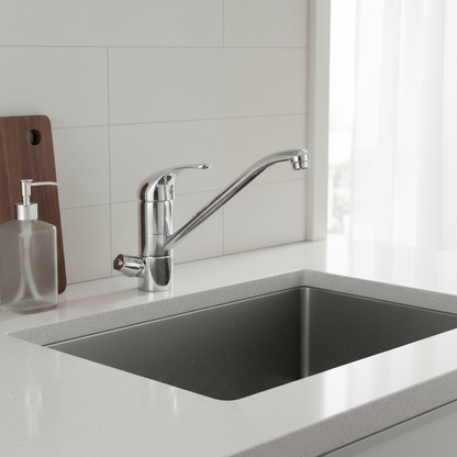 Miscelatore monocomando lavello tre vie con attacco acqua depurata RubiFlux - Cromo