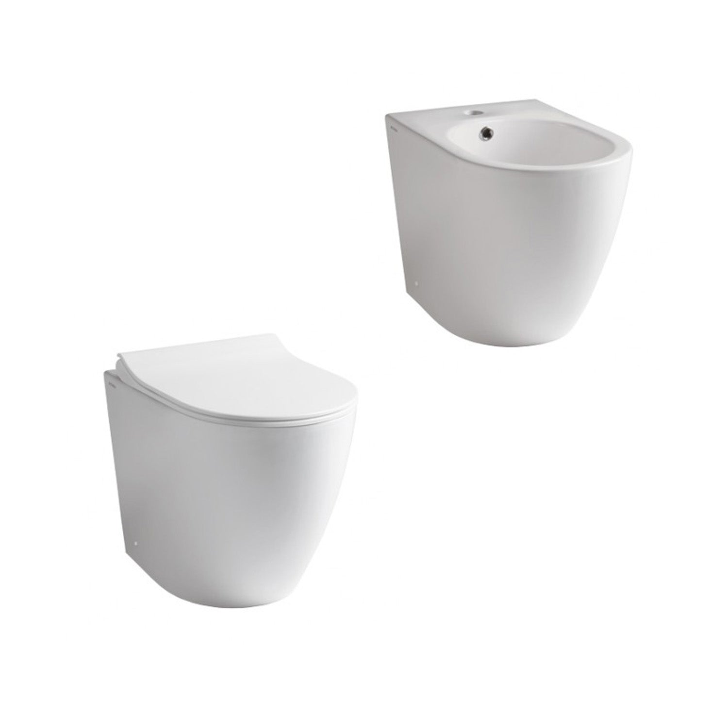 Sanitari filoparete scarico traslato Althea Cover XL con sedile slim SoftClose 56x36 cm H. 42 cm