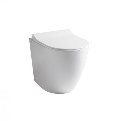 Sanitari filoparete scarico traslato Althea Cover XL con sedile slim SoftClose 56x36 cm H. 42 cm