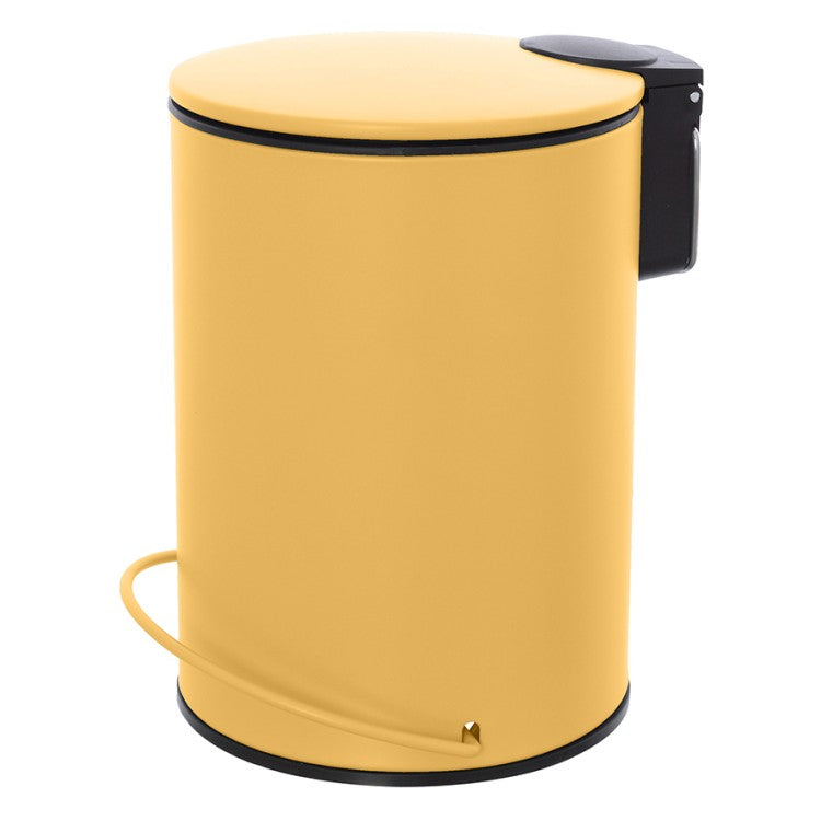 Pattumiera 3L in acciaio opaco BathCore serie Prisma - Giallo