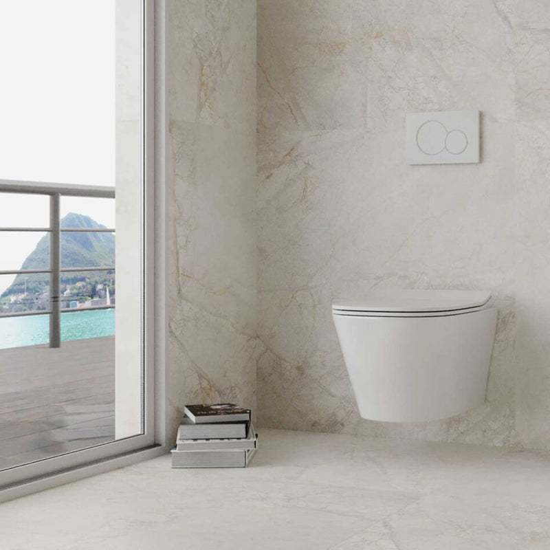 Vaso sospeso con copriwater soft close Eira BathCore - L 36 x P 53 x H 35 cm