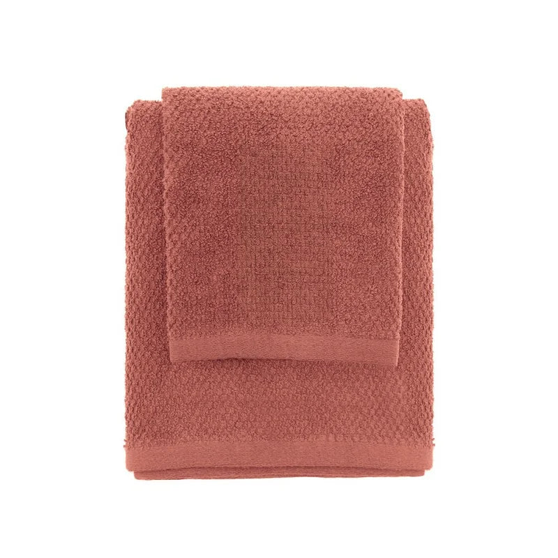 Set asciugamani viso e ospite in cotone BathCore serie Prisma - Rosso