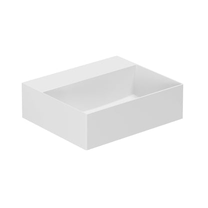Lavabo da appoggio squadrato Ceramica Azzurra Elegance 42x35 cm senza foro rubinetteria - Bianco lucido
