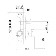 Composizione di miscelatori per lavabo, bidet e doccia 2 vie serie Fire in ottone cromato by CeramicStore | Lo specialista del tuo bagno