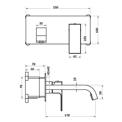 Composizione di miscelatori per lavabo incasso, bidet e vasca Fire in ottone cromato by CeramicStore | Lo specialista del tuo bagno