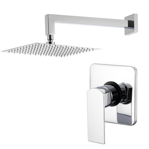 Kit doccia con incasso a una via con soffione quadro 300 mm in ottone cromato Fire by CeramicStore | Lo specialista del tuo bagno