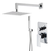 Kit doccia con incasso a 2 vie con soffione quadro 300 mm in ottone cromato Fire by CeramicStore | Lo specialista del tuo bagno