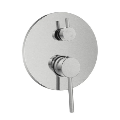 Kit miscelatore lavabo + bidet + doccia a due vie RubiFlux serie Paris Modello Gris con piletta clic-clac in acciaio inox - Spazzolato