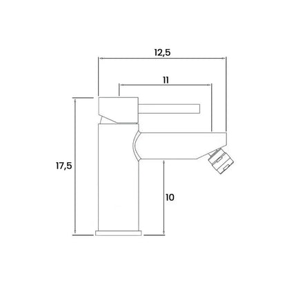 Kit miscelatore lavabo alto + bidet  RubiFlux serie Paris Modello Gris in acciaio inox, con piletta clic-clac - Spazzolato