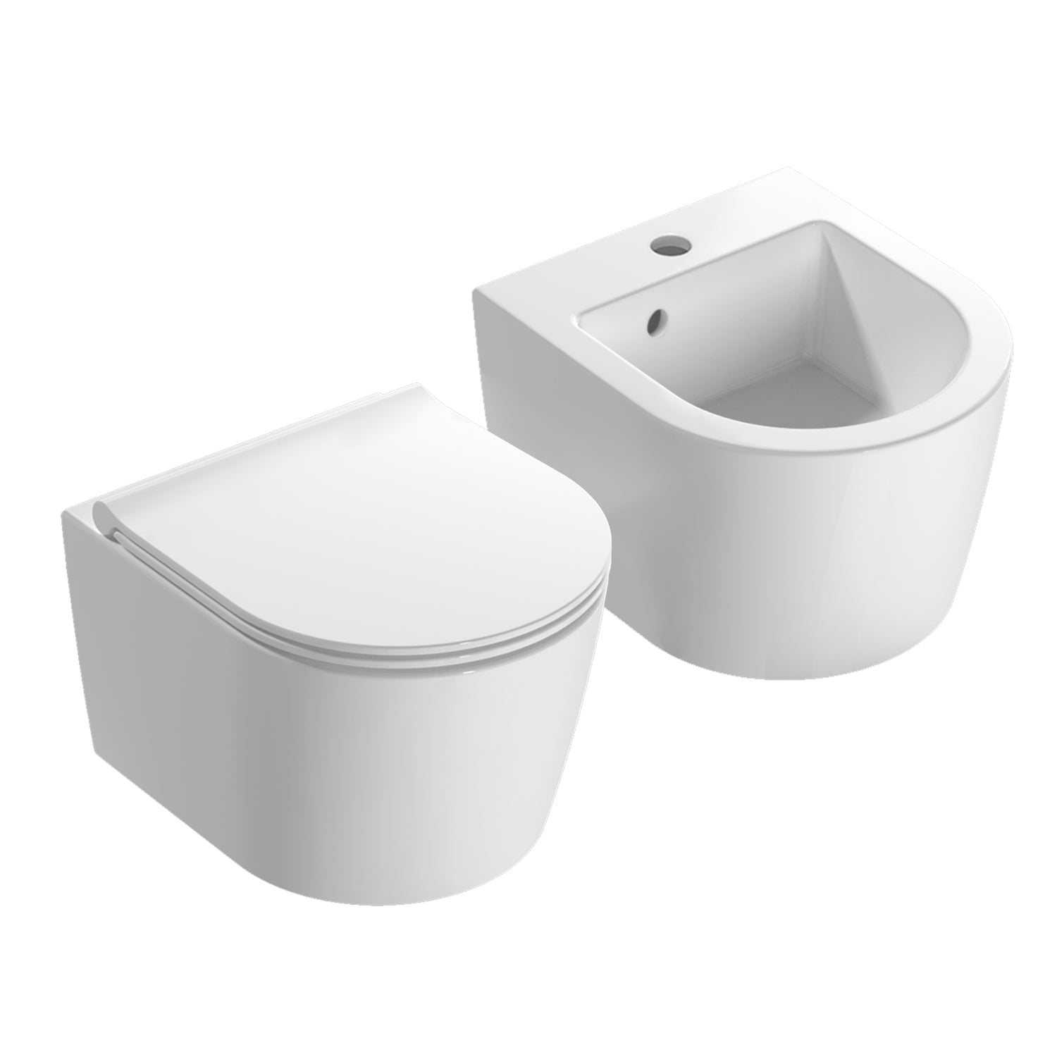 Sanitari Sospesi Ceramica Globo Forty3 cm 43 WC + BIDET + SEDILE SOFT CLOSE by CeramicStore | Lo specialista del tuo bagno