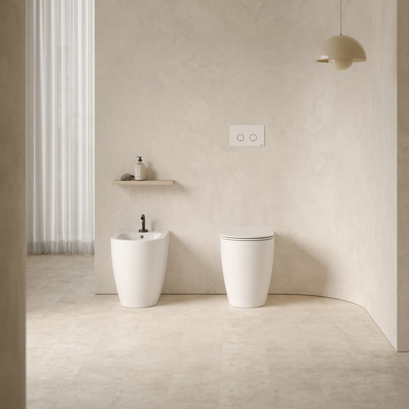 Sanitari filomuro rimless 53 cm Ceramica Globo Mode Wc scarico Multi