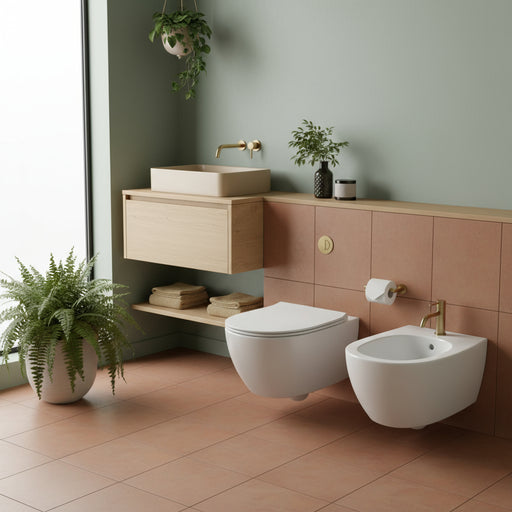 Sanitari Sospesi senza brida Ceramica Globo 4ALL  WC + BIDET + SEDILE SOFT CLOSE