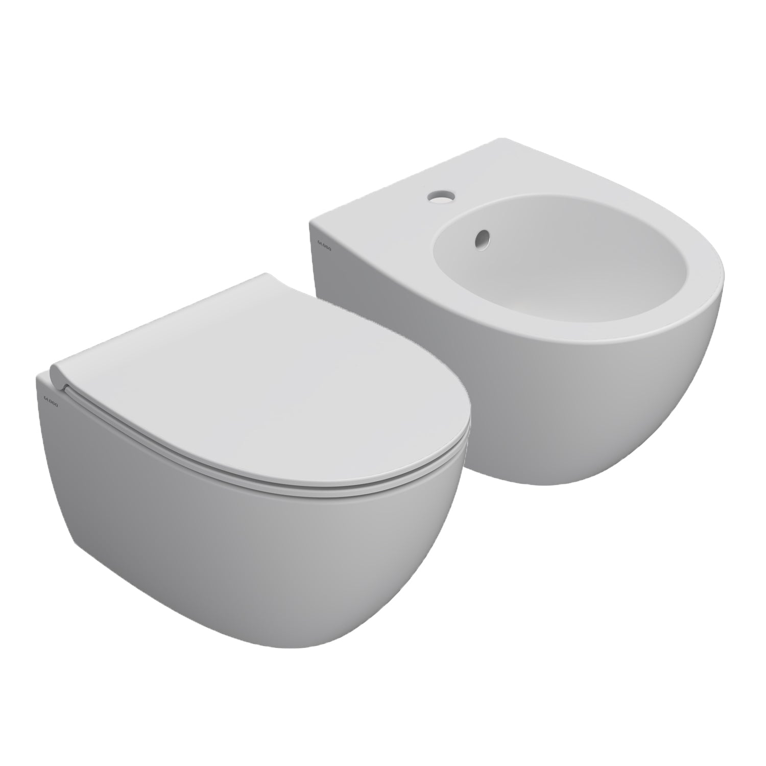 Sanitari sospesi con sedile soft-close 54x36 cm modello 4all Ceramica Globo - Bianco Opaco