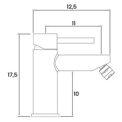 Kit miscelatore lavabo + bidet + doccia a due vie RubiFlux serie Paris Modello Noir con piletta clic-clac - Nero Opaco