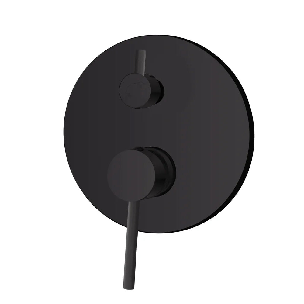 Kit miscelatore lavabo alto + bidet + doccia a due vie RubiFlux serie Paris Modello Noir con piletta clic-clac - Nero Opaco