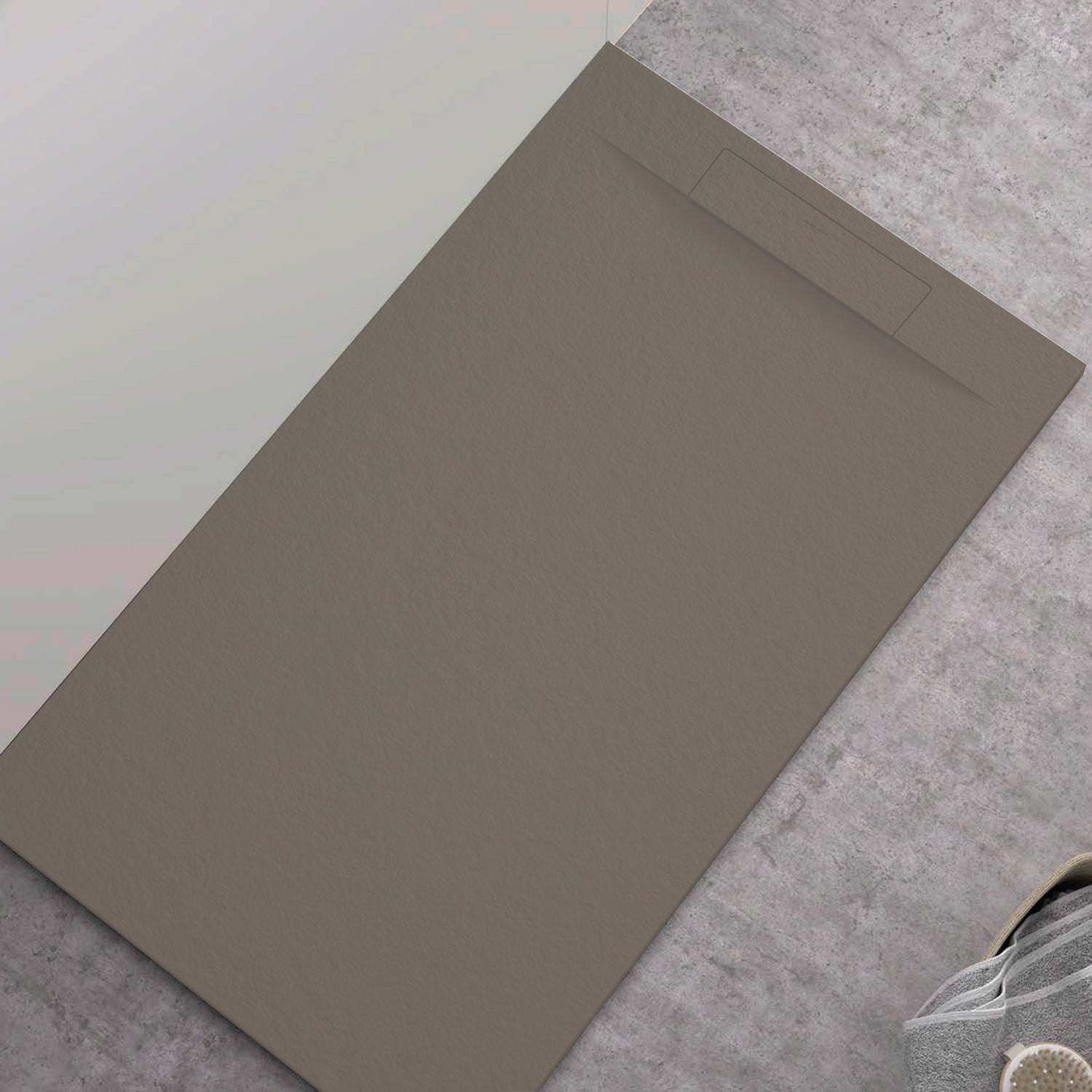 Piatto doccia in resina modello Titano 70x70 cm taupe opaco effetto pietra by CeramicStore | Lo specialista del tuo bagno