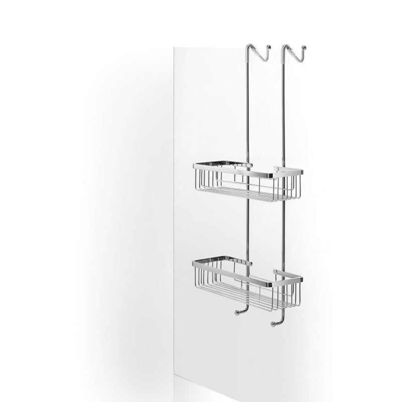 Griglia portaoggetti doccia doppia da appendere con contenitori rettangolari in ottone cromato Lineabeta collezione Filo by CeramicStore | Lo specialista del tuo bagno