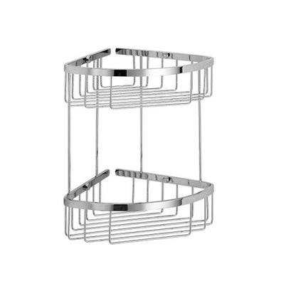 Griglia portaoggetti doccia angolare doppia in ottone cromato Lineabeta collezione Filo by CeramicStore | Lo specialista del tuo bagno