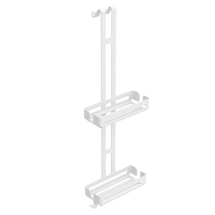 Griglia portaoggetti doccia da appendere con doppio ripiano contenitore Lineabeta collezione Filo in alluminio verniciato bianco by CeramicStore | Lo specialista del tuo bagno