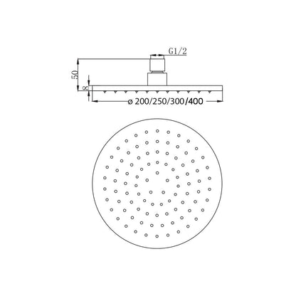 Soffione tondo Linz 200mm monogetto e ispezionabile by CeramicStore | Lo specialista del tuo bagno