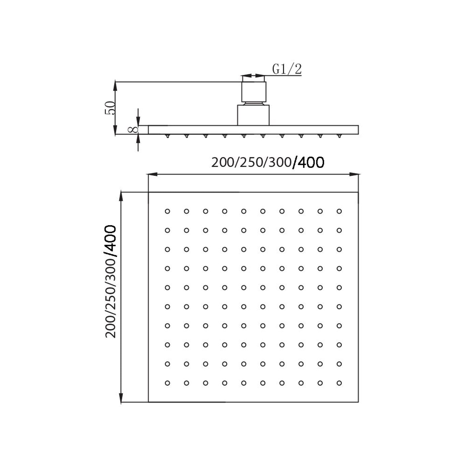 Soffione Calais 200mm monogetto e ispezionabile by CeramicStore | Lo specialista del tuo bagno